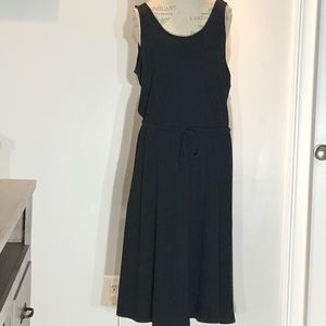 Style & Co Black Tie Waist Midi Dress 100% Cotton Sz XXL